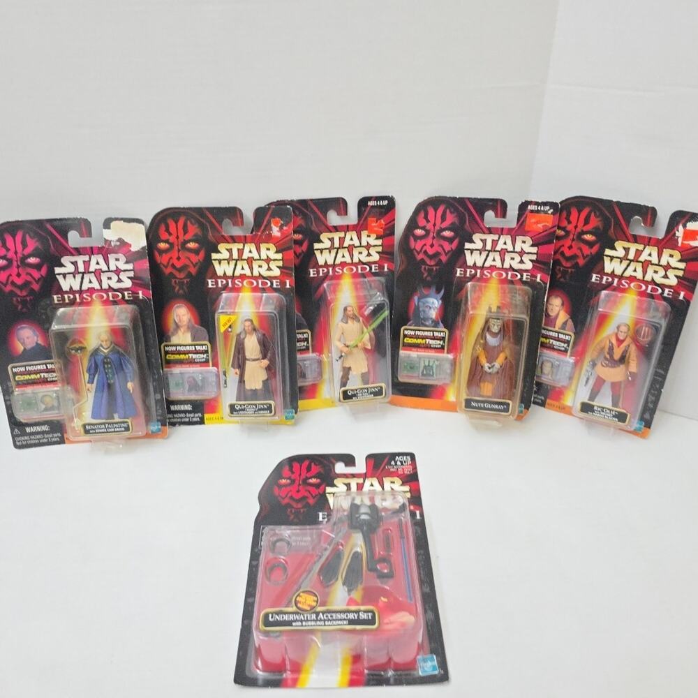 Lot Of 6 Star Wars Episode 1 Action Figures, Assortment All Sealed